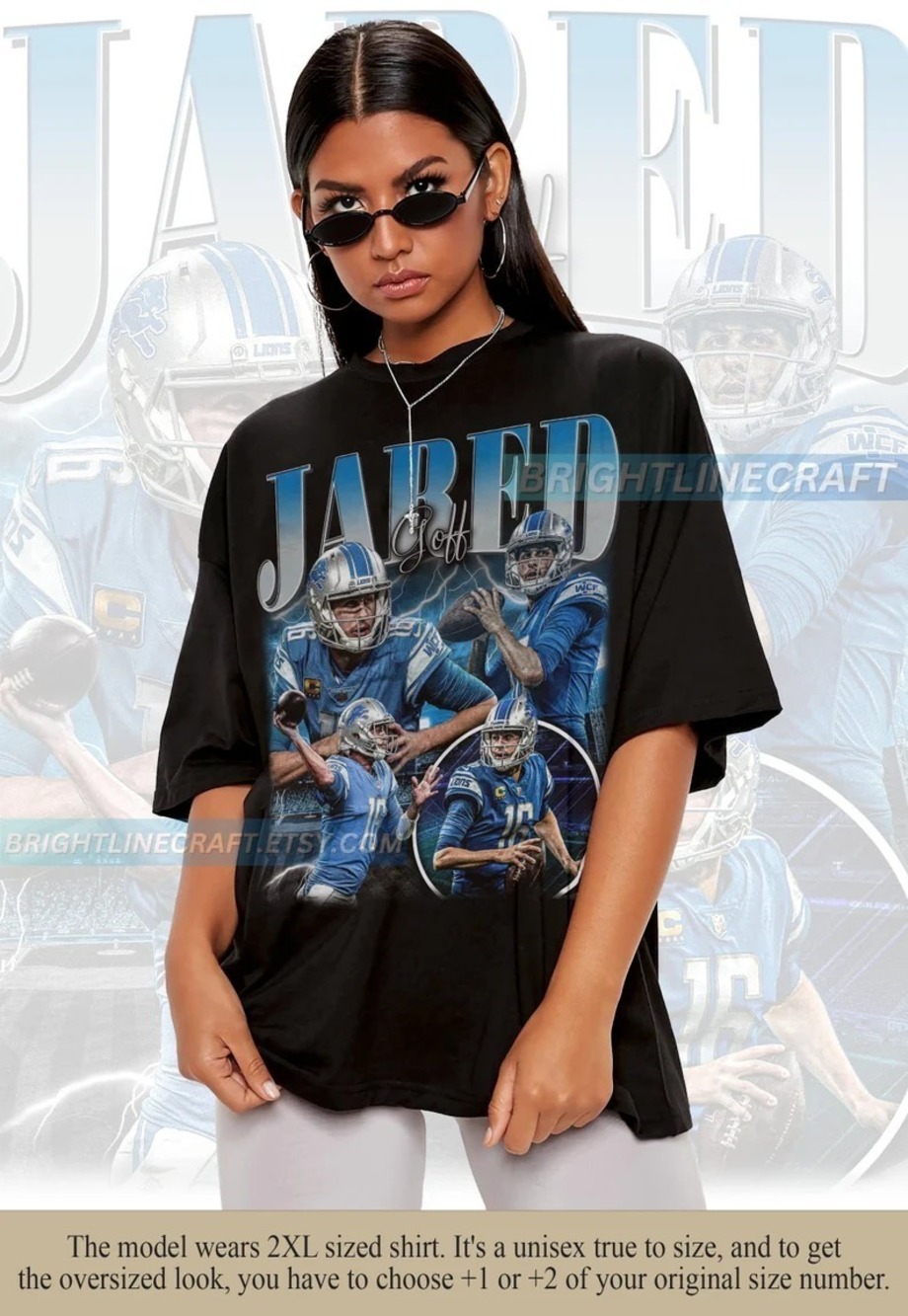 Vintage Jared Goff Football Shirt Classic 90s Graphic Tee Unisex Bootleg